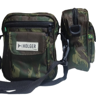 Shoulder Bag Unissex Reforçada, Street Wear, Motoboy, Bolsa Masculina de ombro Holger Camuflada