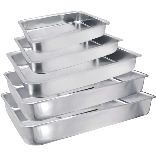 Jogo 5 Assadeiras Formas Para Bolo Retangular Alumínio