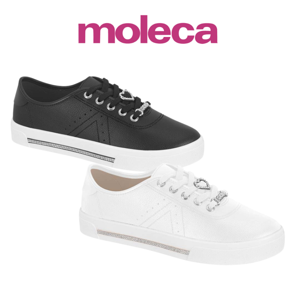 Tênis Strass Feminino Casual Brilho Moleca Original Flatform Confortável em Oferta na Shopee