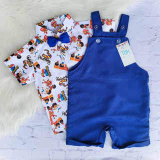 Roupa 3 palavrinhas Menino 2 Peças Jardineira + Camisa  Três Palavrinhas em Oferta na Shopee