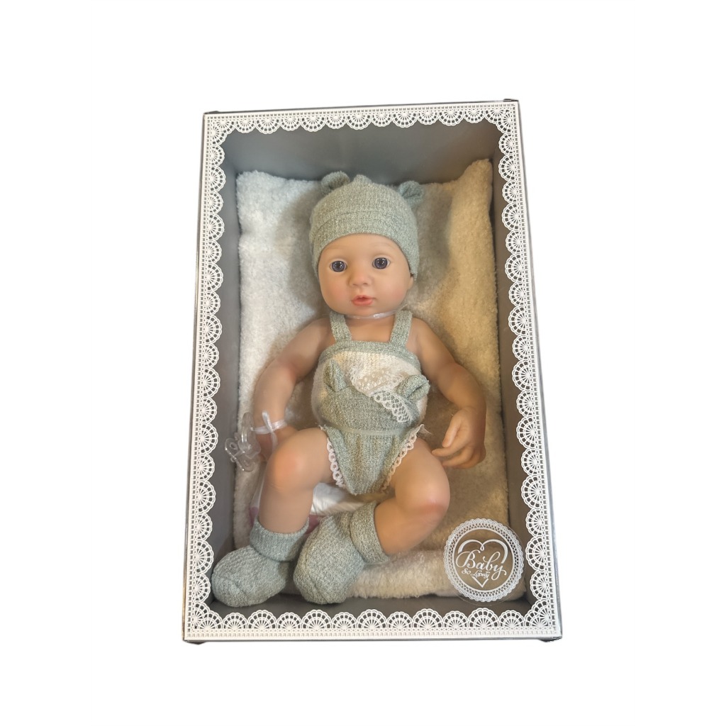 Boneca bebe reborn olhos abertos com almofada chupeta - Toys Import 2223 em Oferta na Shopee