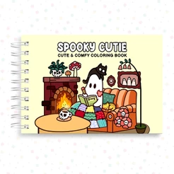Livro Colorir Spooky Cutie 40 Folhas 180G Capa Dura Desenho Pintura Fantasminha Fofura Assustadora