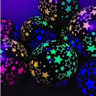 50 Bexigas Neon Preta Brilha na Luz Negra nº 12 em Oferta na Shopee