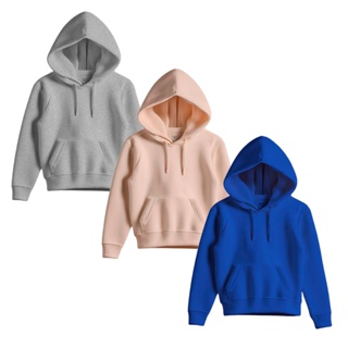 Kit 3 Moletom Canguru Infantil Unissex Liso Diversas Cores Promoção Inverno em Oferta na Shopee