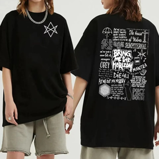 Camiseta Básica Chamativa Algodão Bring Me The Horizon Simbolo Banda Rock Britânica Álbum Shows Tee Unissex em Oferta na Shopee