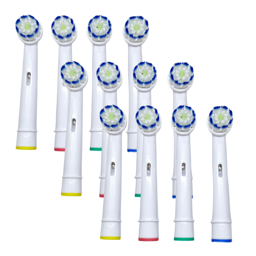 Refil Cerdas Macias Kit 12 Peças Compativel Com Oral B Braun Escovas Eletricas Giratorias