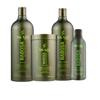 Kit Combo Skazi Babosa E Óleo De Rícino Shampoo Condicionador Máscara E Creme De Pentear em Oferta na Shopee