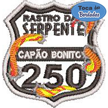 Mini Patch Bordado Rastro da Serpente 5x4,5 cm Cód.2046 - Rota & Estradas