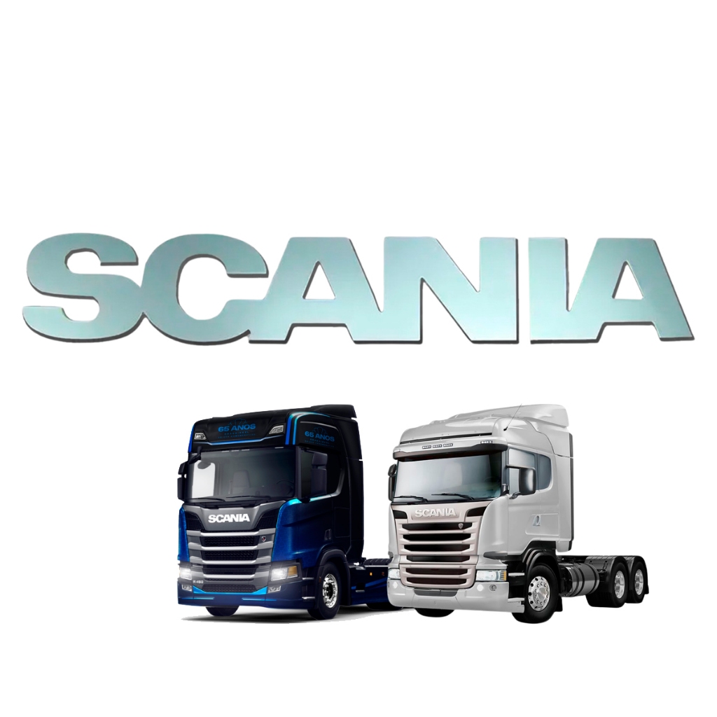 Emblema Da Grade Frontal Scania S5 Cabines G/r / Scania Ntg - Em Plástico Cinza