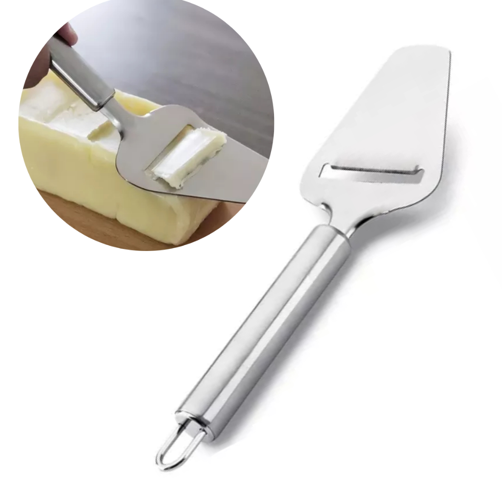 Fatiador de Queijo Plaina Espátula Cortador Manual Aço Inox Cozinha Preparo alimento
