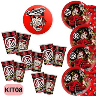 Kit Festa ENALDINHO 8 Pratos + 8 Copos Descartável 180 Ml Papel - REGINA em Oferta na Shopee