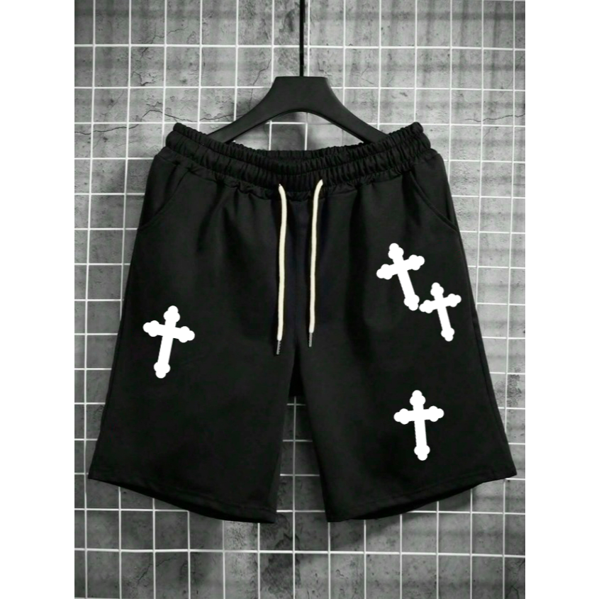 Bermuda Moletom Otima qualidade Urban Life estampa Cruz Y2K Saint New