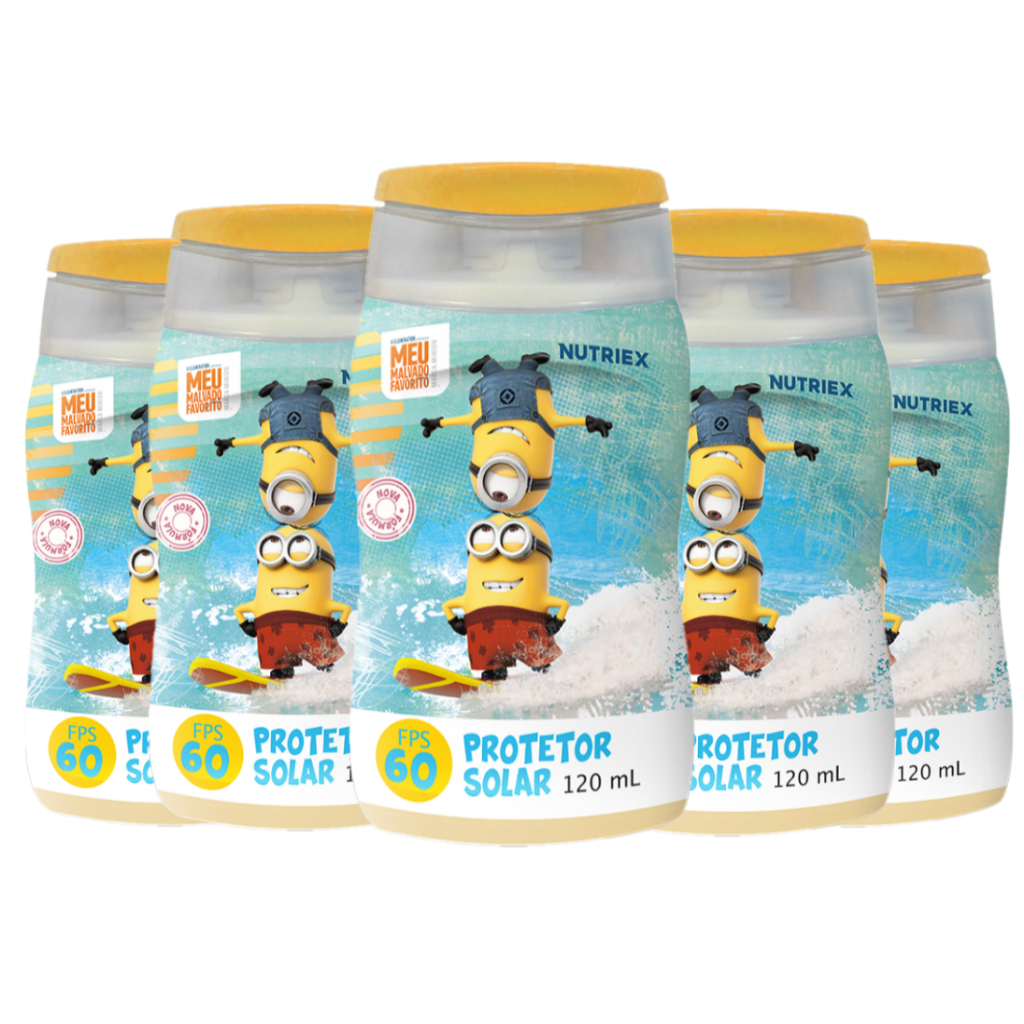 Kit 5un Protetor Solar FPS 60 Kids Minions 120ml