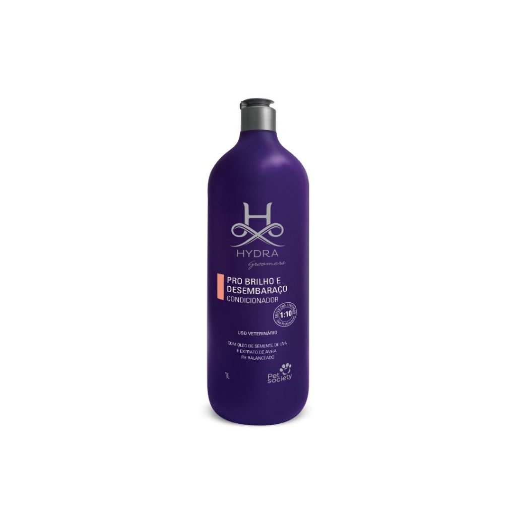 Kit Produtos Pets Hydra Groomers Shampoo Pelos Claros + Condicionador Brilho e Desembaraço 1L