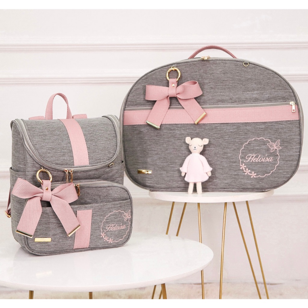 Kit Maternidade 2 Peças Bolsa e Mochila Personalizado Térmica, Coleção Egito