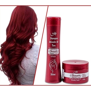 Kit Máscara  Marsala Matizadora Tons Intenso 250g + Shampoo Marsala 300ml em Oferta na Shopee