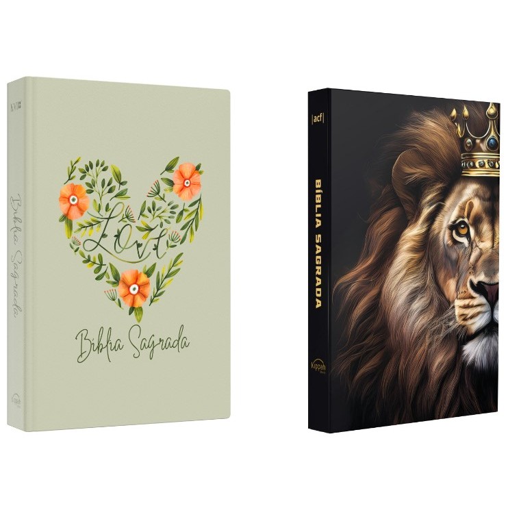Kit Bíblia Sagrada | NVI | Coração Flores + Bíblia Sagrada | ACF | Tribo de Judá em Oferta na Shopee