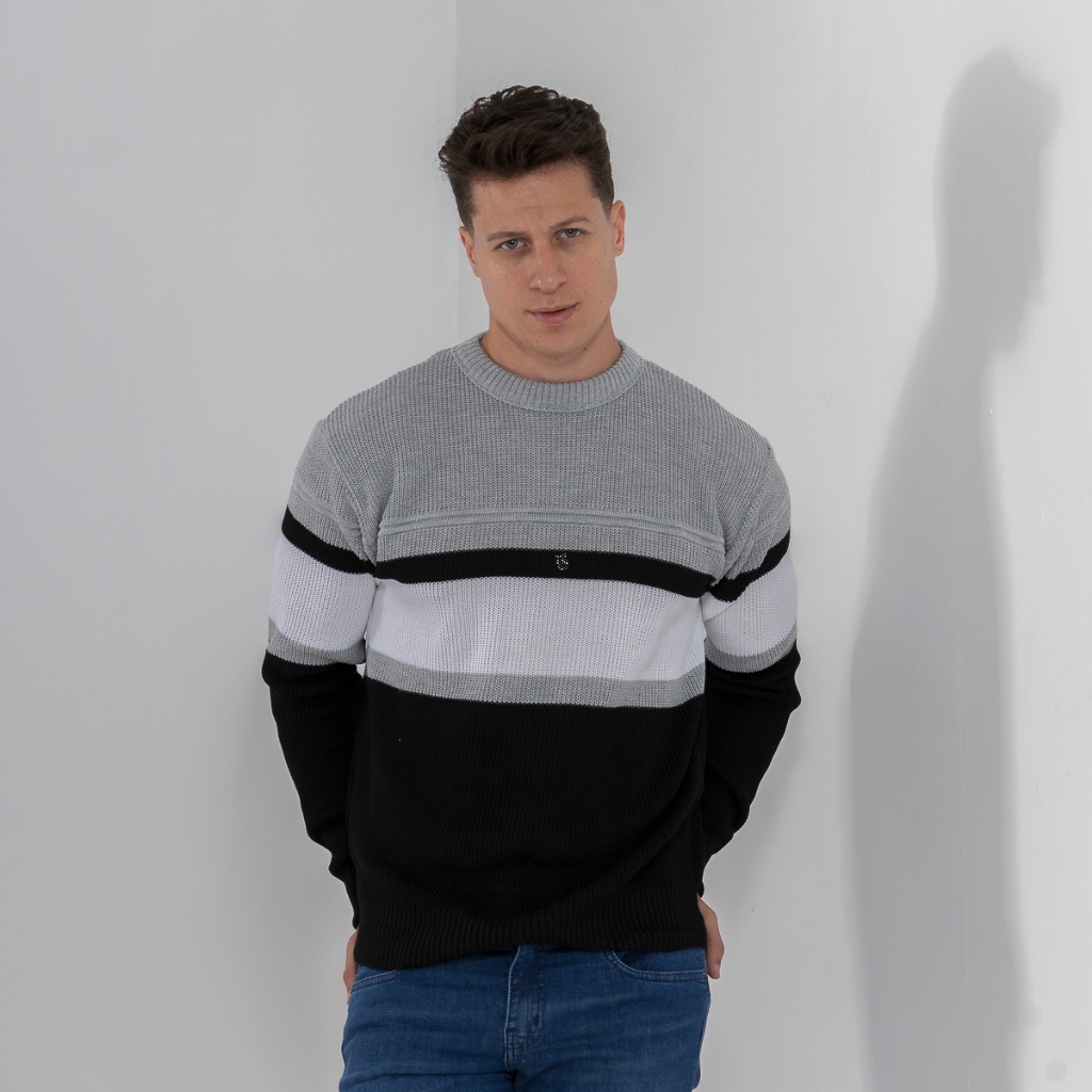 Suéter masculino bulusa  moletom Premium padrão Passe o inverno com mais estilo e elegância.