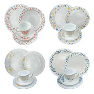 Aparelho de Jantar e Chá 20 Peças Decorado Florido Louças Pratos Jantar Sobremesa Xícaras em Oferta na Shopee