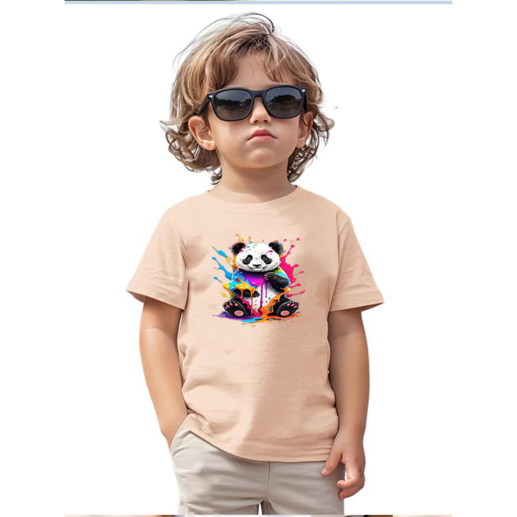 Camiseta Tshirt Infantil Criança Juvenil Bebê Unissex Algodão100% Passeio Casual Panda Colorido