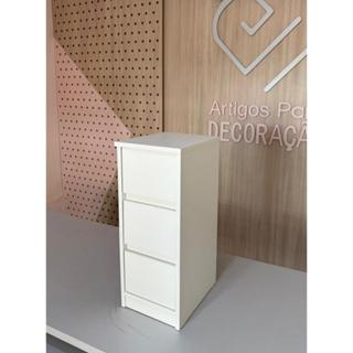 Mesa de cabeceira de chão com 3 gavetas mdf 15mm 25x60x30 em Oferta na Shopee