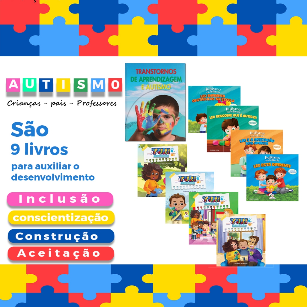 Coleção de livros Autismo TEA educação especial para criancas Pais e professores, inclusão transtorno do espectro autist