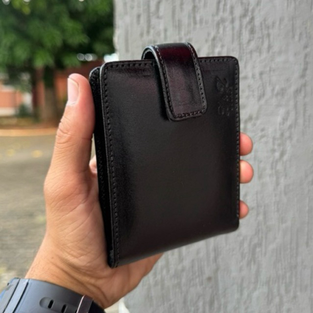 Carteira Masculina Couro 100% Legitimo Premium Com Fecho Completo com porta cartão