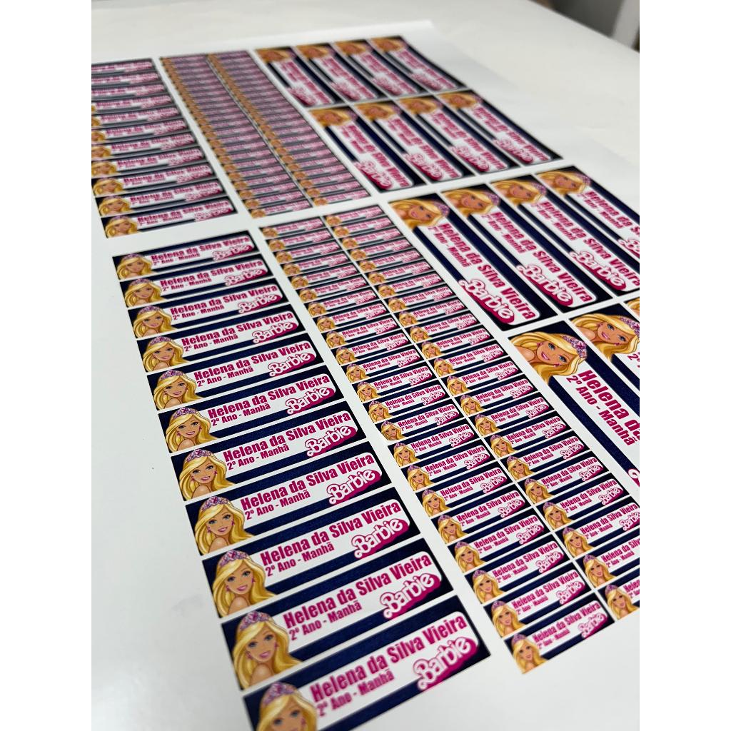 ENVIO RÁPIDO - Kit 126 Etiquetas Escolares - 100% a prova d'agua - Vinil Adesivo - diversos temas em Oferta na Shopee