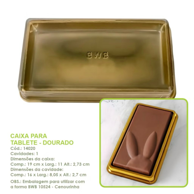 10~40 Caixa P/ Tabletes BARRA 300g PASCOA Dourado 14020 (BWB) OFF em Oferta na Shopee