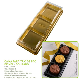 10~40 CAIXA PARA TRIO DE PÃO DE MEL - DOURADO BWB 14330 OFF em Oferta na Shopee