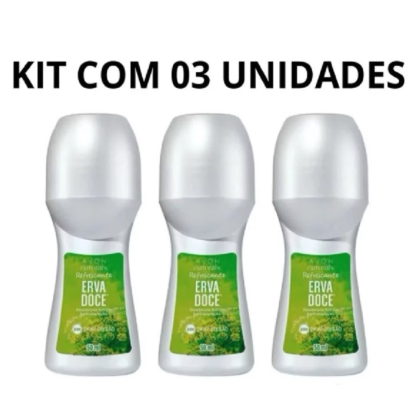 Kit 3 Desodorantes Erva Doce Avon