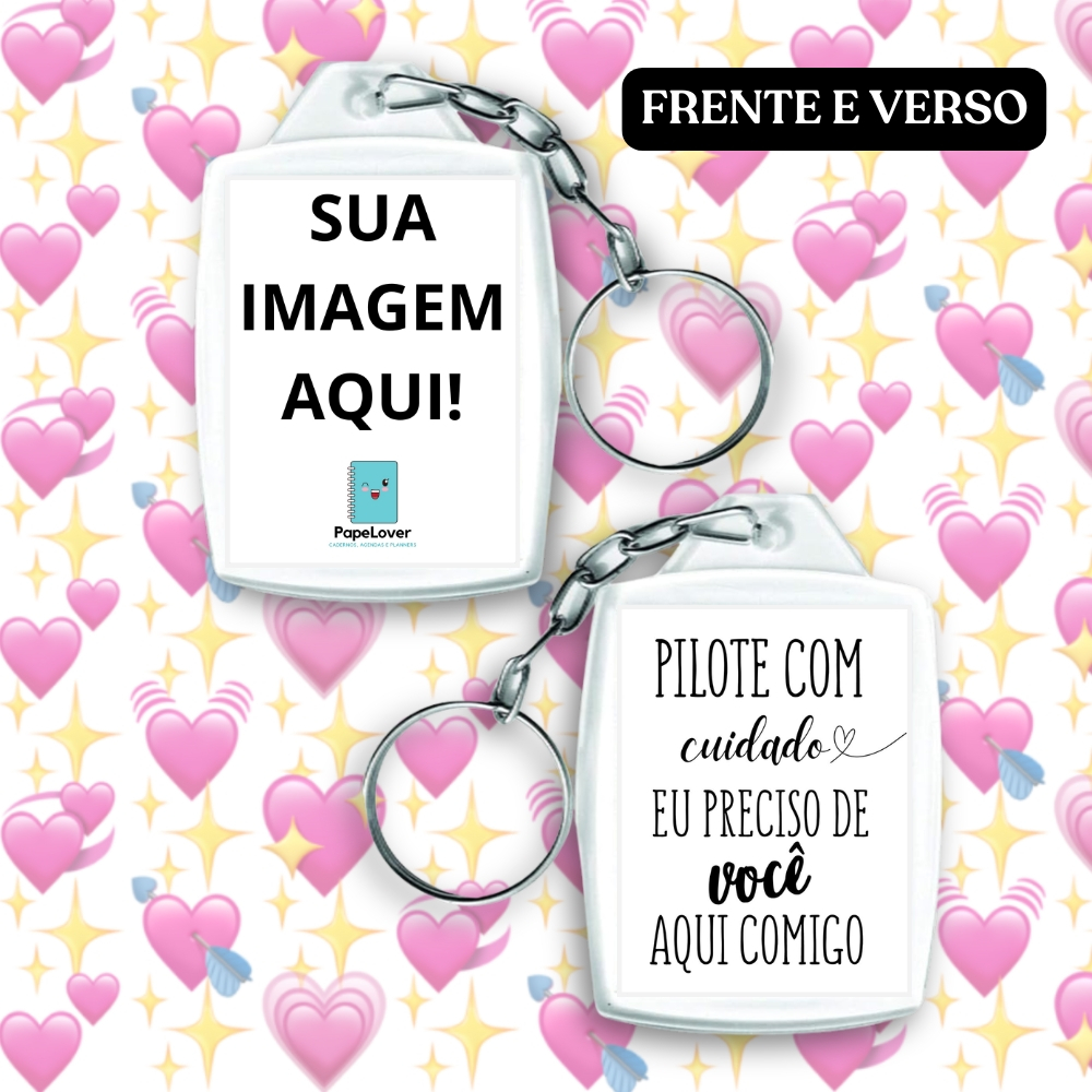 Chaveiro personalizado com frase "Pilote com cuidado" Dirija Pedale Trabalhe Caminhe - Frente e verso, impressão HD. em Oferta na Shopee