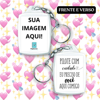 Chaveiro personalizado com frase "Pilote com cuidado" Dirija Pedale Trabalhe Caminhe - Frente e verso, impressão HD. em Oferta na Shopee