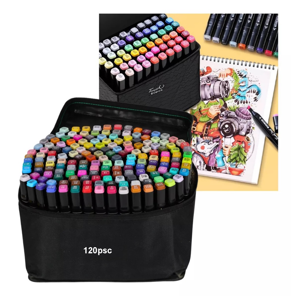Estojo De Canetinhas Escolar Com Ponta Dupla 12 Cores Cor Da Tinta Colorido Cor Do Exterior Preta