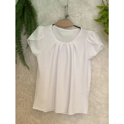 Blusa Feminina Elegante Lisa Básica Moda Verão