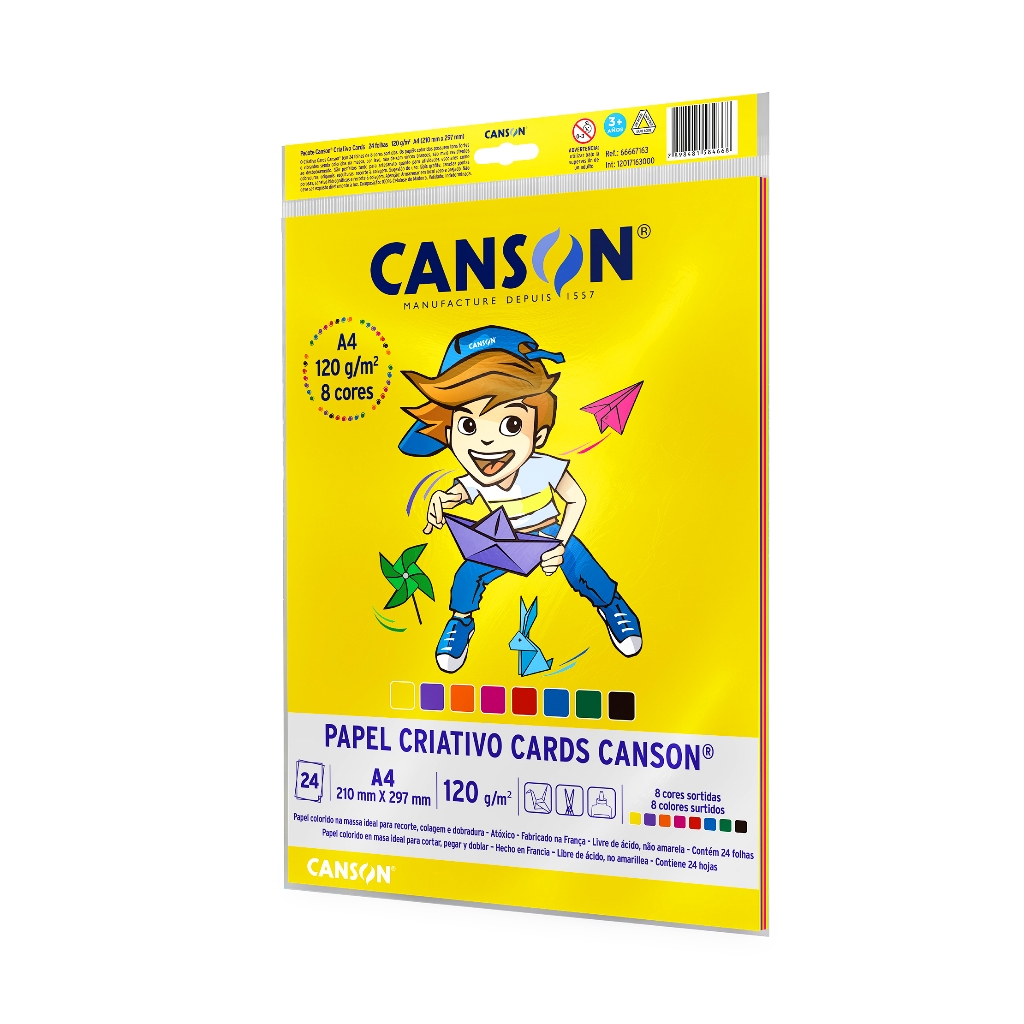 Papel Colorido Canson  A4 8 Cores Criativo Cards em Oferta na Shopee