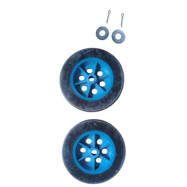 OFERTA ( PAR )Rodas de Borrac0ha Maciça (6) POLEGADAS o Par o furo tem 12 mm do eixo Acompanha Roela e Cupilha