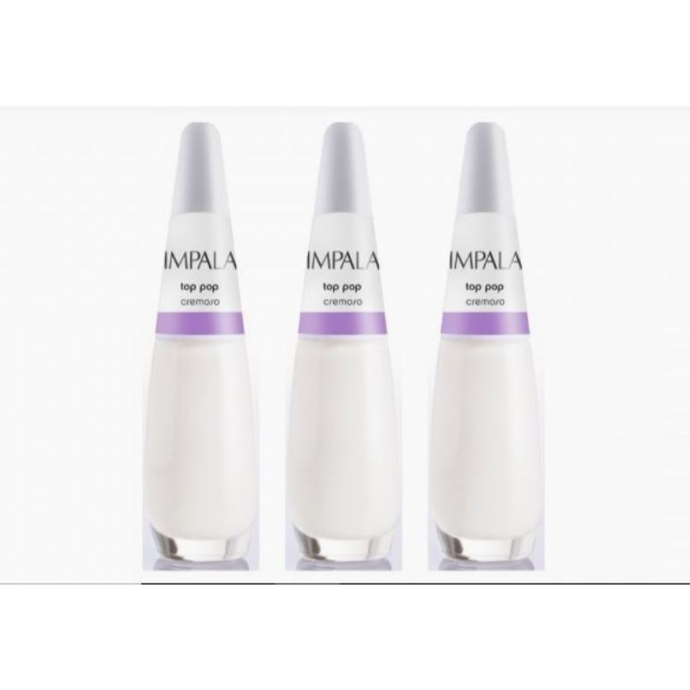 Kit 3 Esmalte Top Pop Impala Transparente A Cor da Sua Moda