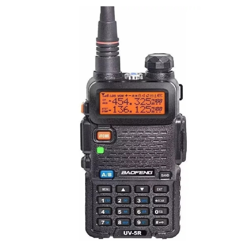 Rádio Comunicador HT Dual Band UHF VHF UV-5R com FM Fone de Ouvido PTT