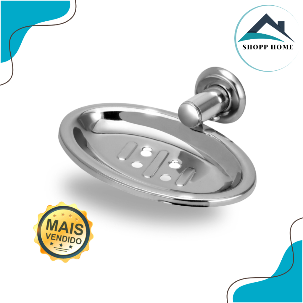 saboneteira porta sabonete parede aço inox para banheiro ou lavabo em Oferta na Shopee