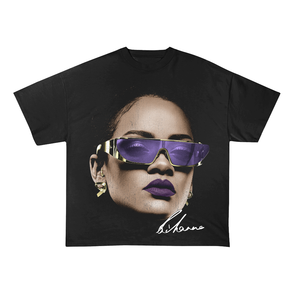 Camiseta Estampada unissex Cantora RIHANNA Camisa estampada Rosa Algodão Premium