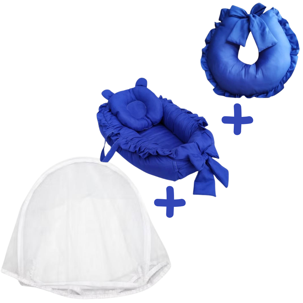 Kit Ninho Redutor de Berço com Mosquiteiro e Almofada de Amamentação PROMOÇÃO em Oferta na Shopee