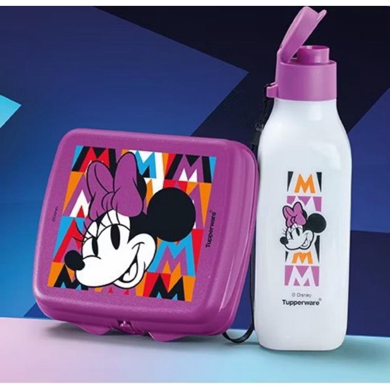 KIT PORTA SANDUÍCHE + GARRAFA ECO TUPPER 500ML M DE MINNIE - TUPPERWARE