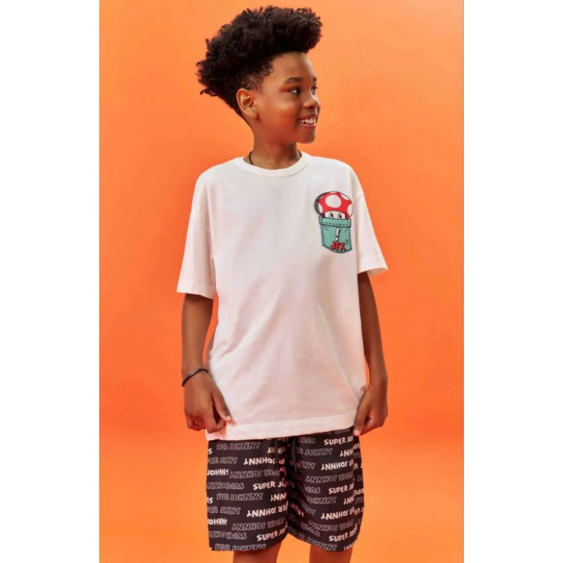 Conjunto Infantil da Johnny Fox, Camiseta e Bermuda em Nylon Tamanho 2 - para Meninos