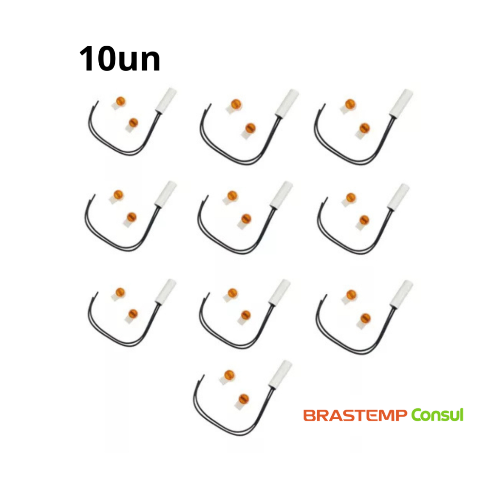 Kit 10 Sensor Temperatura 2,7K Ohms Compatível Geladeira Brastemp Consul