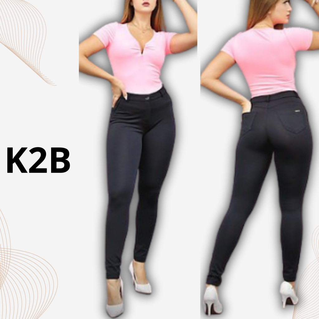 Calça K2b Com Bolso Atrás Tecido Grosso Ponto Roma Montaria Uniforme Trabalho Talisata Novo