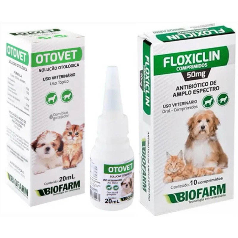Kit Otovet Solução + Floxiclin 50mg Biofarm