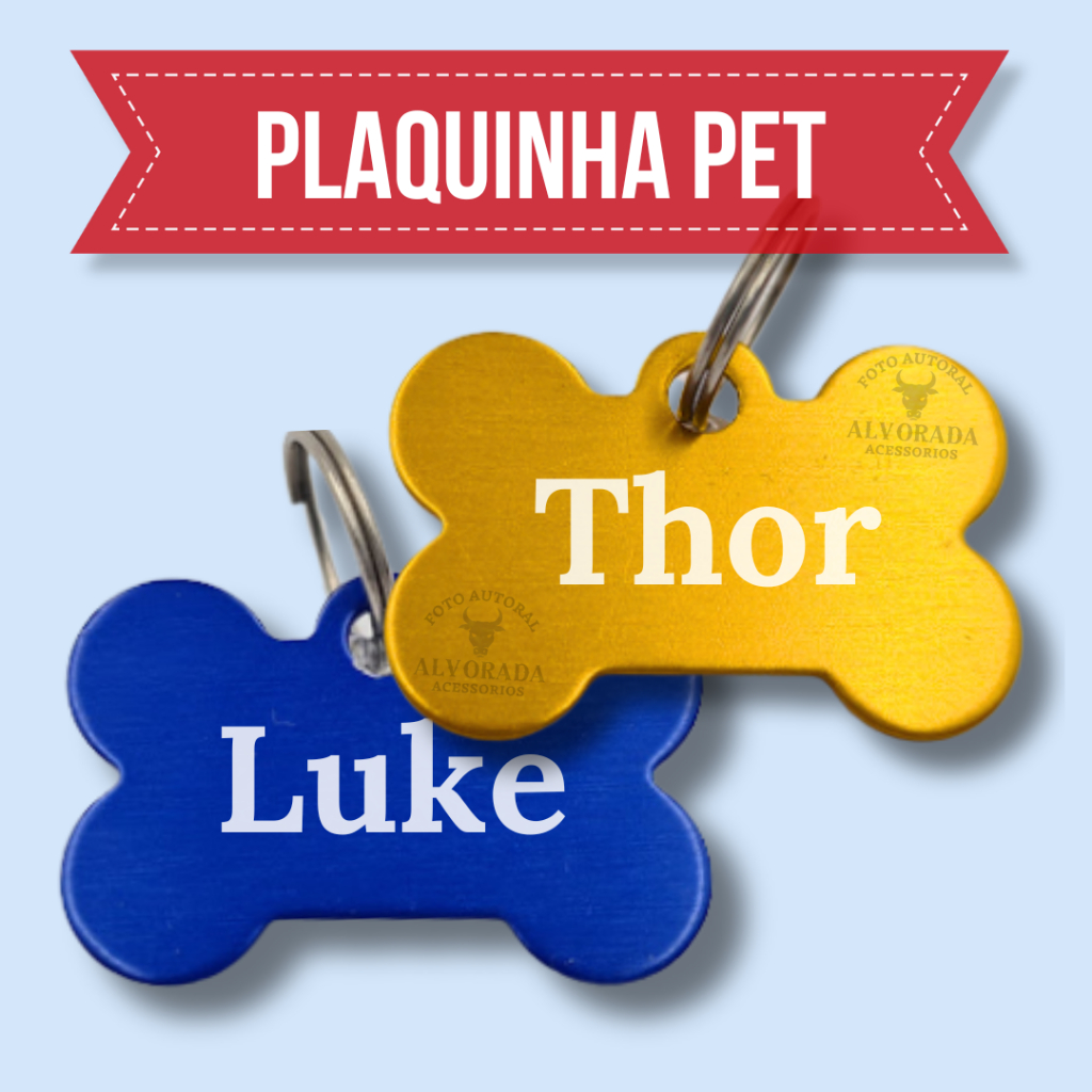 Plaquinha De Identificação Para PET Cachorro Gato Com Nome e Contato em Oferta na Shopee