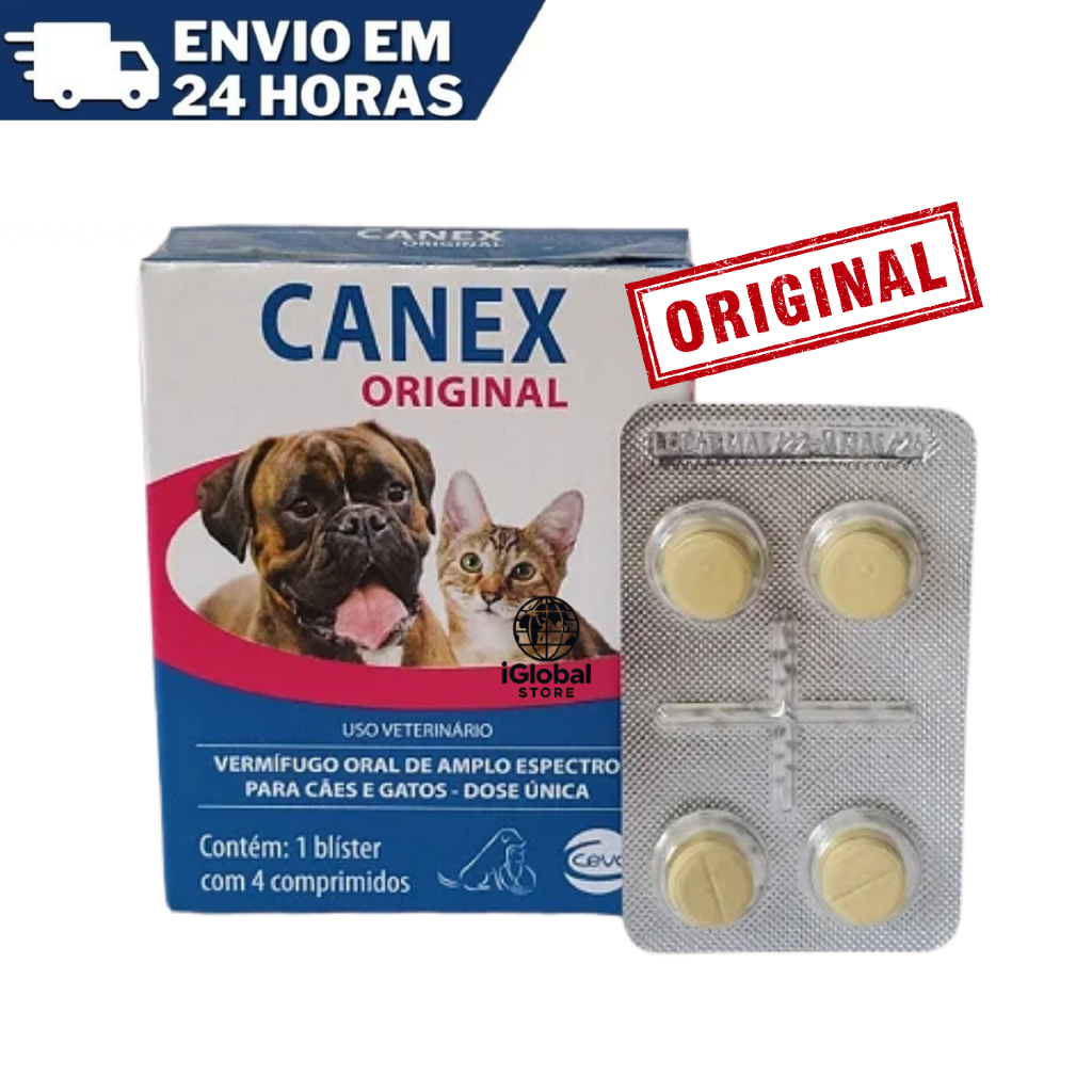 Remedio Vermifugo para caes e gatos canex ORIGINAL - ENVIO RAPIDO