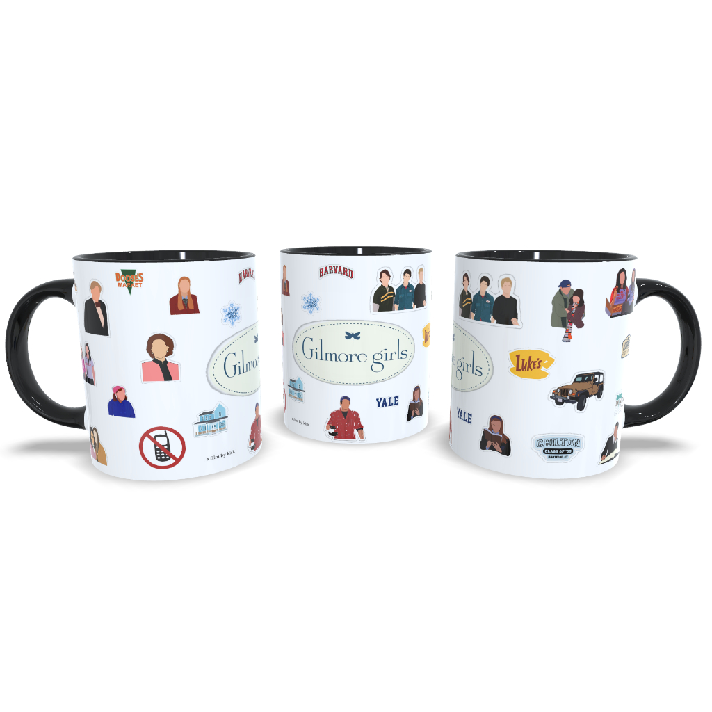 Caneca de Cerâmica - Série - Gilmore Girls Lorelai Rory Luke Lane Emily Richard Sookie Paris
